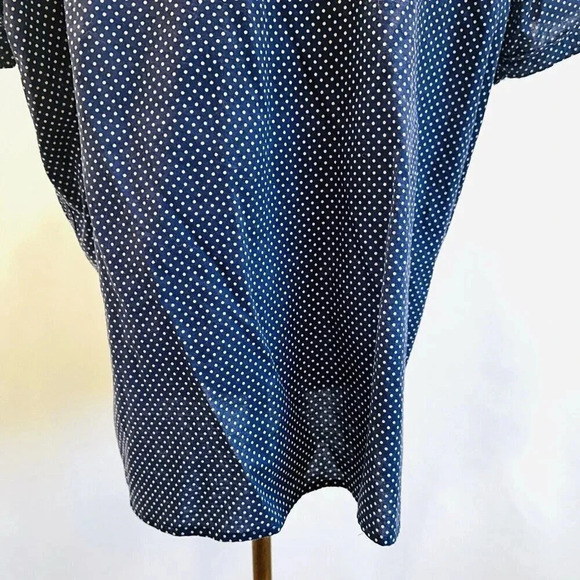 ONLY NECESSITIES Women Short Sleeve Button Down Polka-Dots Blue Shirt Size 1X - Picture 10 of 13